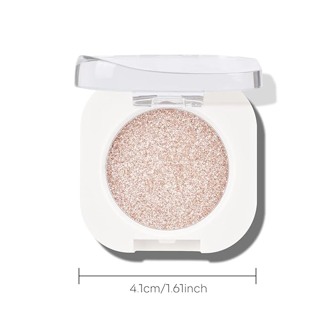 KYDA Single Glitter Eyeshadow, Pale Champagne Sheer Glow Eyeshadow, Ultra-fine Lightweight Powder, Multiuse Blendable Formula, Daily Glossy Eyes Makeup, Weaving Maid-Velvo Beauty