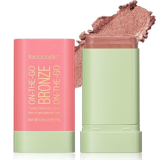 Cream Contour Stick, Face Cream Bronzer Makeup Stick Shimmer Highlighters Body Stick Blendable Long Lasting Highlighter Stick Silky Smooth Formula (1#, Warm Glow)-Velvo Beauty