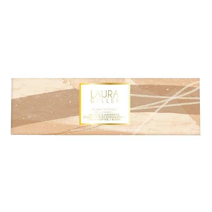 LAURA GELLER NEW YORK Laura's Essentials Artistic & Authentic Makeup Artistry 12 Multi-Finish Eyeshadows 1 Highlighter, 1 Blush Full Face Palette-Velvo Beauty