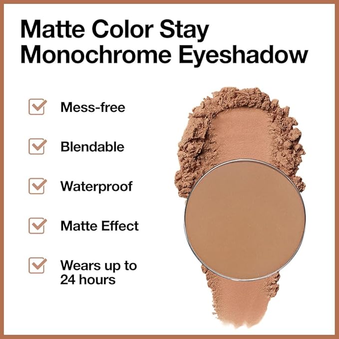 Monochrome Pressed Eyeshadow, Waterproof Neutral Powde Mini Eyeshadow, sombras para ojos, Talc, Paraben & Cruelty Free (H08#Matte Brown)-Velvo Beauty