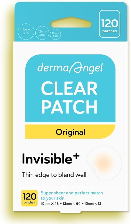 Invisible Pimple Patches for Cystic Acne - Medical Grade Hydrocolloid Acne Patches & Zit Stickers, Cystic Acne Patch for Day/Night Use - 120 Count - 3 Sizes Invisible Plus (Clear Patch)-Velvo Beauty