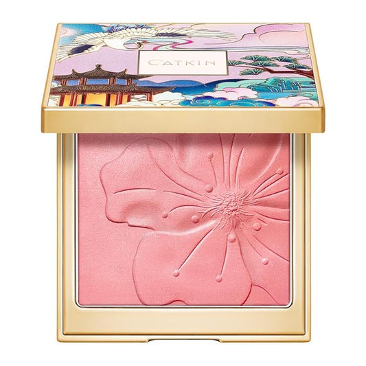 CATKIN Cheek Powder Blush Baked Pink Makeup Blusher Creamy Light Weight Long Lasting Natural Shimmer Finish 10g (C08 Crush)-Velvo Beauty