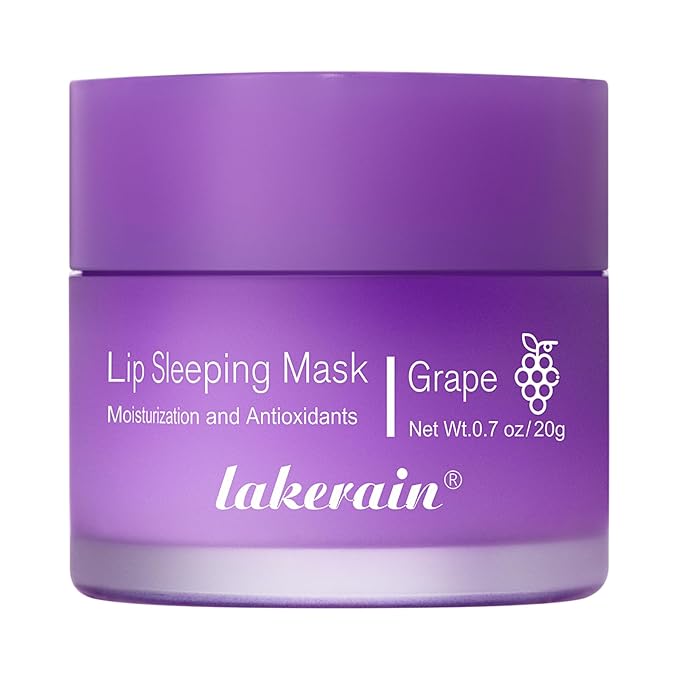 Hydrating Lip Sleeping Mask - Day and Night Repair Lip Balm for Chapped Dry Lips - Reduce Lip Lines, Enhance Lip Color, Hydrate & Plump Lips Care Lip Mask (Grape)-Velvo Beauty