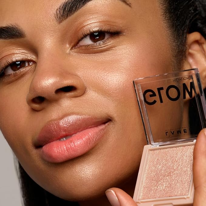 LAMEL Glow Highlighter: Face Make Up & Contour Palette in Deep, Vibrant Colors - Natural Shimmer - Compact Size & Perfect for Travel - Cruelty Free - 3.8gr/0.13 oz 402 (Sun)-Velvo Beauty