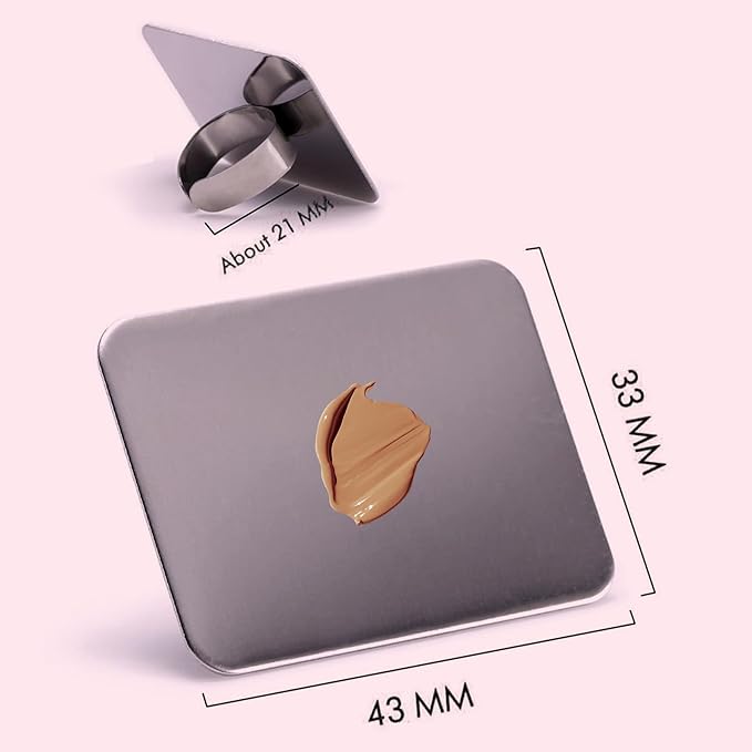 Makeup Mixing Palette, KissDate Makeup Spatula Palette with Foundation Spatula, Stainless Steel Makeup MixingTray Nail Art Palette Foundation Mixing Tray Cosmetic Spatula Makeup Palette Makeup Mixer-Velvo Beauty