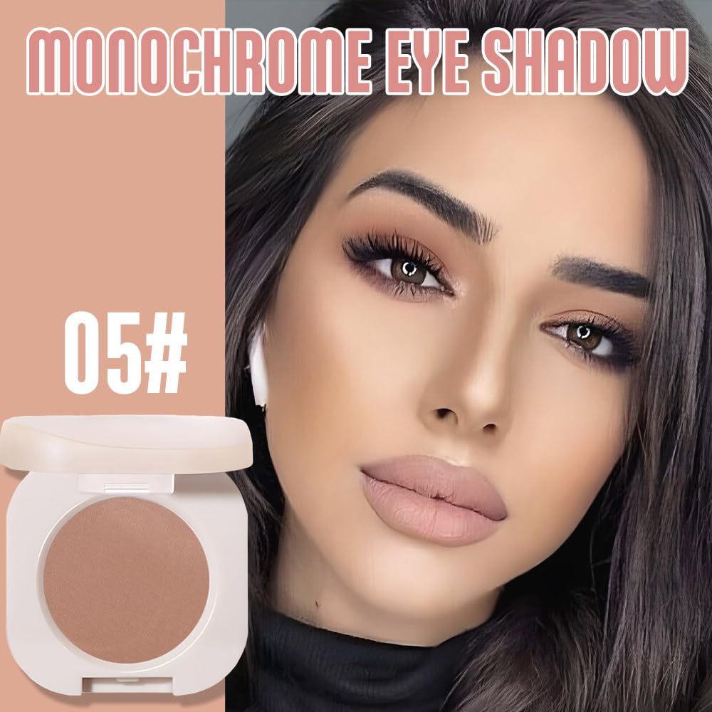 Matte Eyeshadow Monochrome, Dark Nude Eye Shadow Makeup, Neutral Matte Pressed Powder, Single Vegan Eyeshadow, Highly Pigmented Natural Eyeshadow Palette, Single Long Lasting Deep Nature Eye Make 05#-Velvo Beauty