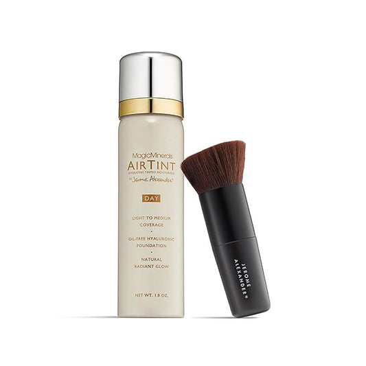 Jerome Alexander MagicMinerals AirTint Tinted Moisturizer AirBrush Spray Light | Tinted Moisturizer Spray with Anti-Aging Ingredients | Light Medium |2PC-Velvo Beauty