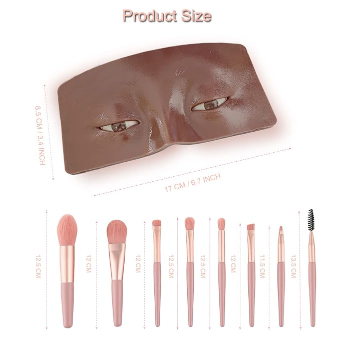 Makeup Practice Face Board, 3D Realistic Practice Makeup Face Set, Makeup Mannequin Face with Makeup Kit for Professional Makeup Artists Students and Beginners to Practice Eyes Eyeshadow Makeup-Velvo Beauty