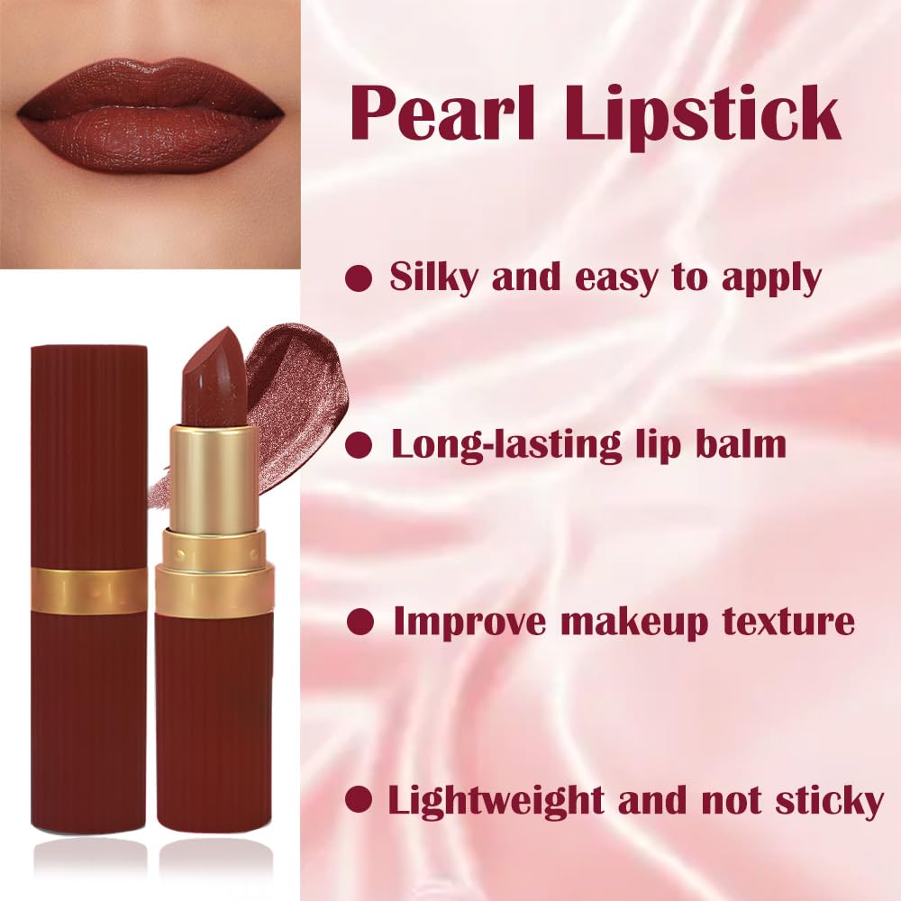Brown Metallic Lipstick for Women,Lightweight Shimmer Frosted Lipstick,Glitter Lip Gloss Stain Long Lasting Waterproof Smudge Proof 24 Hour Full Coverage Lip Makeup,Vegan-Velvo Beauty
