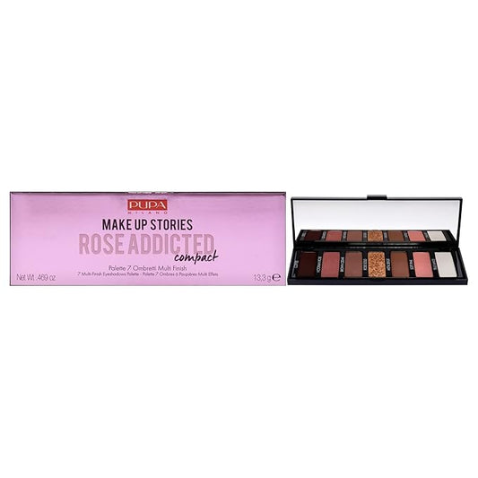 Pupa Milano Make Up Stories Eyeshadow Palette 004 Rose Addicted - 7-Shade Shadow Collection with Matte, Satin, and Metallic Color Options - High Pigment Formula - Soft, Blendable Texture - 0.469 oz-Velvo Beauty