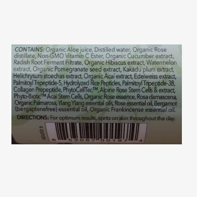 Organic & Vegan Rose Phyto³ Water Facial Spray - Moisturizing Face Mist & Setting Spray, Soothing, Hydrating Mist Rose Water For Face - Great for Facial Massaging (4 oz)-Velvo Beauty