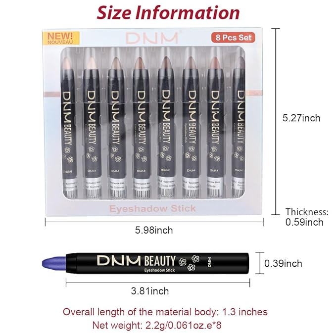 Kaely 8Pcs Cream Eyeshadow Stick Set, Sand Orchid Rose Desert Ginger Caramel Midnight Blue Blue, Matte Shimmer Eyeliner Pencil Eye Shadow Sticks Palette Makeup for Older Women, sombras para ojos 04-Velvo Beauty