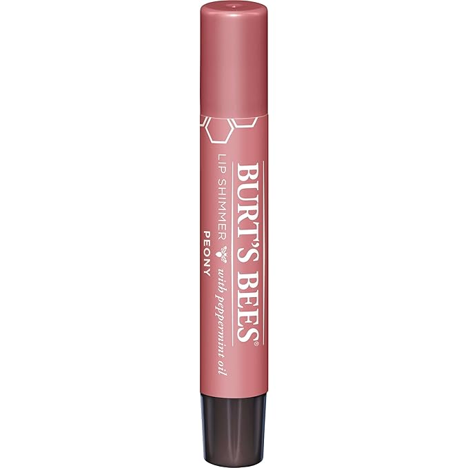 Burt's Bees Shimmer Lip Tint Set, Tinted Lip Balm Stick, Moisturizing for All Day Hydration with Natural Origin Glowy Pigmented Finish & Buildable Color, Peony (4-Pack)-Velvo Beauty