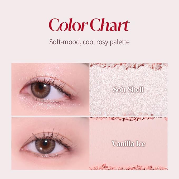 Espoir Real Eye Palette All New #2 Softy Rosy 0.26 oz 7.5g | Multi-Use Long-Lasting Blendable 8 Colors Natural Glitter Soft veil matte Makeup Eyeshadow Palette for Various Makeup Looks | Korean Makeup-Velvo Beauty