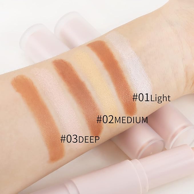 Boobeen Highlight and Contour Stick Dual-ended Contouring Cream Makeup Pencil Kit, Long Lasting & Waterproof Face Bronzer and Highlighter Makeup Stick Shadow Pen, Pack of 1-Velvo Beauty