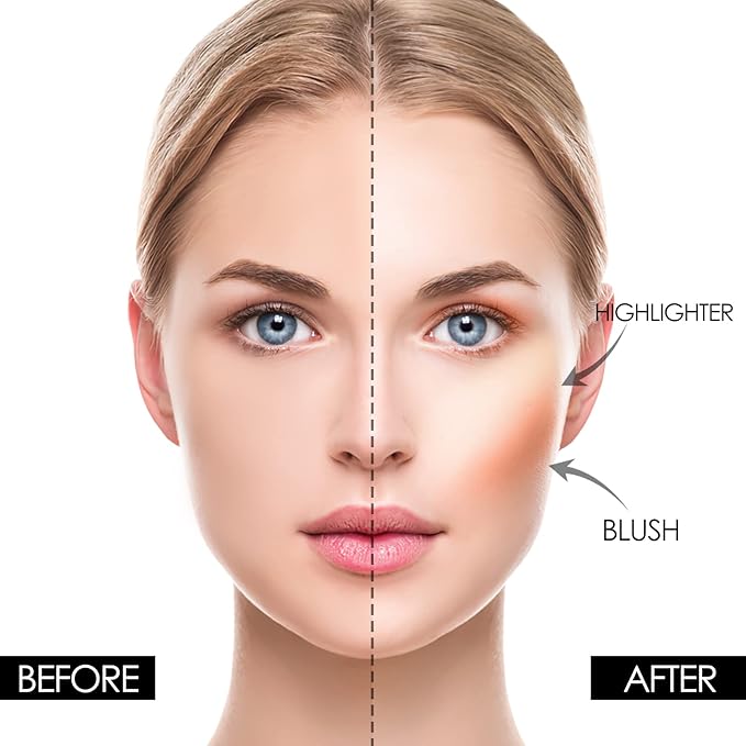 FOCALLURE Blush and Highlighter Palette,3 in 1 Makeup Powder Cruelty-Free Matte Blush,Shimmer Illuminator Highlighters for a Glowing Look,#02-Velvo Beauty