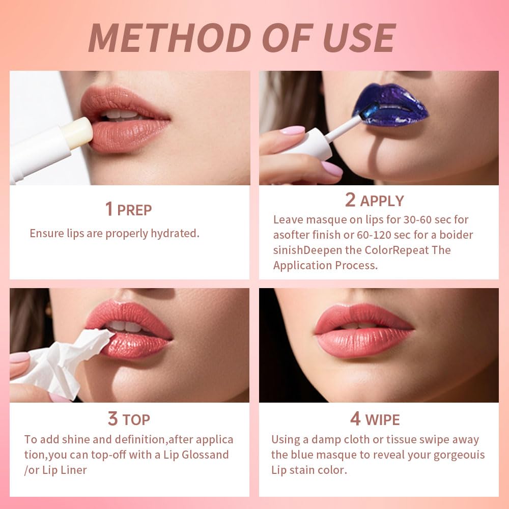 Lip Stain - Wipe-Off & Peel Off Lip Color | Waterproof, Long Lasting, Transfer-Resistant, Smudge-Proof Lip Tint | Easy Wipe Finish, High Pigment | All-Day Vibrant Kiss-Proof Lip Stain, Warm Terracotta-Velvo Beauty