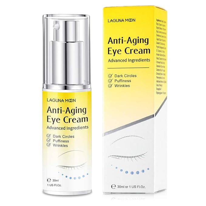 Lagunamoon Advanced Repair Eye Cream - Anti-Aging, Natural, Under Eye Cream - Hyaluronic Acid for Dark Circles, Puffiness, Fine Lines, Wrinkles - for All Skin Types (30mL / 1 Fl Oz)-Velvo Beauty