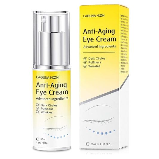 Lagunamoon Advanced Repair Eye Cream - Anti-Aging, Natural, Under Eye Cream - Hyaluronic Acid for Dark Circles, Puffiness, Fine Lines, Wrinkles - for All Skin Types (30mL / 1 Fl Oz)-Velvo Beauty