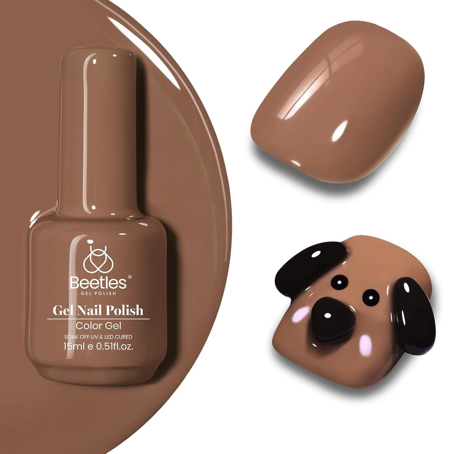 Beetles Brown Gel Nail Polish, 1Pcs 15ml Brown Fall Color Gel Polish Soak Off Nail Art Manicure Salon DIY Uv Lamp Nail Design Decoration at Home-Velvo Beauty