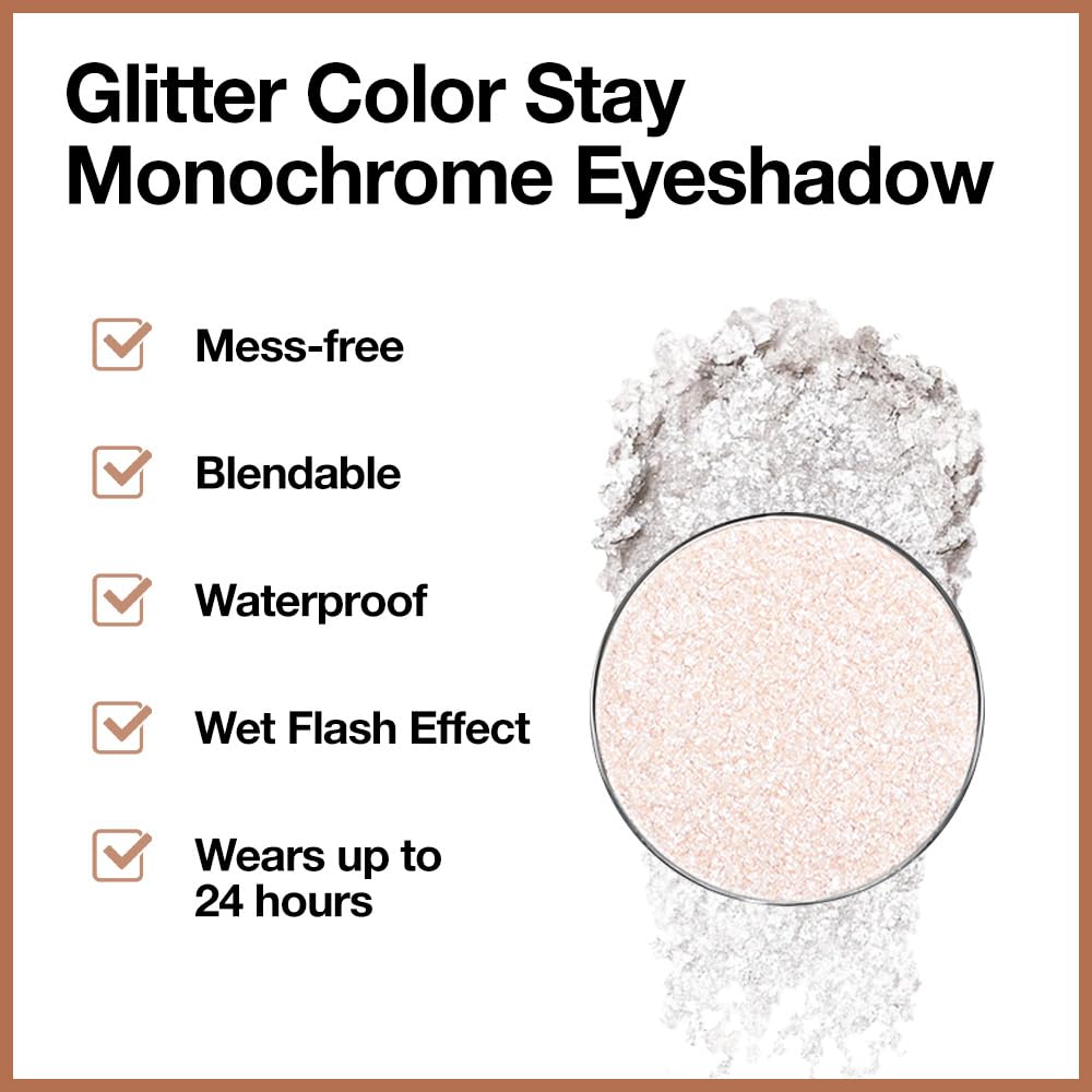 Beige White Monochrome Shimmer Eyeshadow Palette Makeup,Long Lasting Naturing-Looking Lightweight Glitter Single Eyeshadow,Neutral Powde Eye Shadow for Older Women-Velvo Beauty