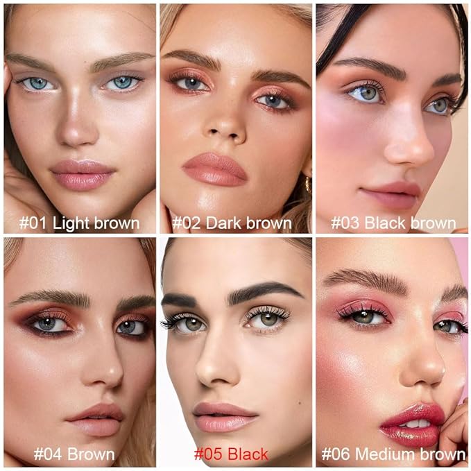 evpct 2Pcs Black Magic Microblading Dual-Ended Eyebrow Contouring Pen Brow Pencil, with 4 Brush Micro-Fork-Tips Applicator and Precise Brush-Tip, Hair Like Strokes, with Dual-ended Eyebrow Brush-Velvo Beauty