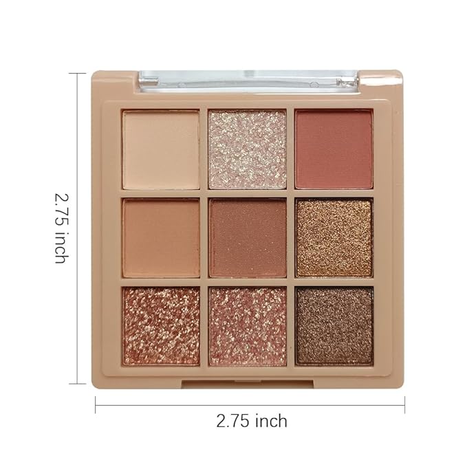 Eyeshadow Palette Makeup- 9 Colors Naked Pink Eyeshadow Palette Matte Shimmer Korean Natural Eye Shadow palettes Highly Pigmented Naturing-Looking Long Lasting (10#)-Velvo Beauty