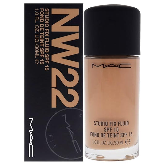 MAC Studio Fix Fluid SPF15 NW22, 1.0582 Ounce (M6JC28)-Velvo Beauty