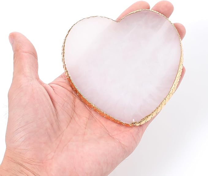 Resin Nail Art Palette, Makeup Palettes Nail Mixing Palette Polish Color Mixing Plate Golden Edge Heart Shaped Nail Art Display Holder Display Board Heart Shape Cosmetic Mixing Tools-Velvo Beauty