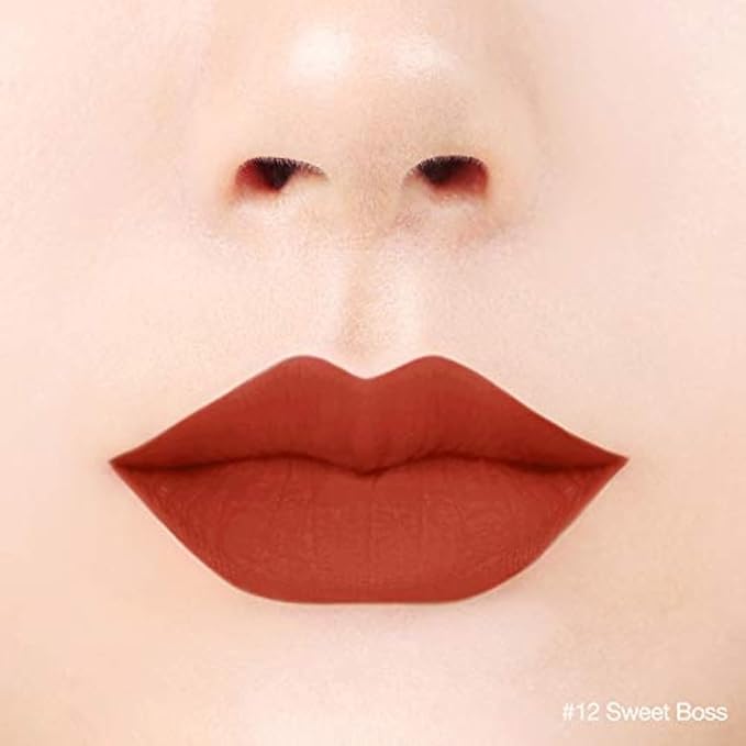 BBIA Last Velvet Lip Tint - Soft & Creamy Matte Finish Lip Stain, Blur Effect with Velvety Texture, Long-Lasting, High Pigment, Lightweight, Non-Drying, Korean Lip Makeup (12 SWEET BOSS)-Velvo Beauty
