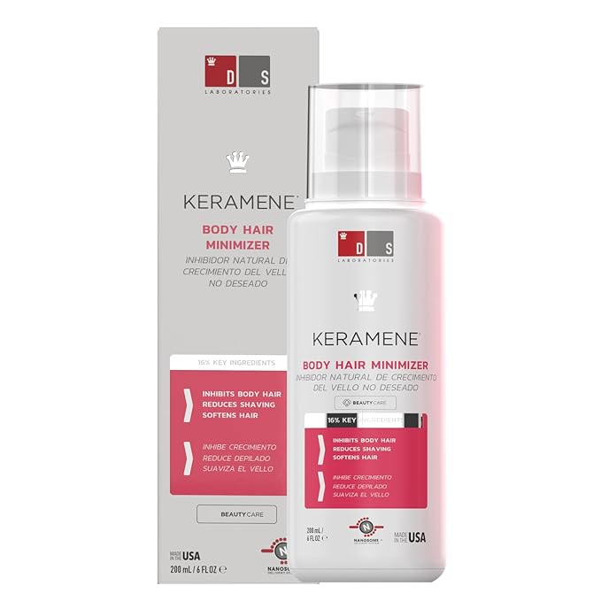 DS Labs Keramene Hair Inhibitor for Face & Body - Reduces Hair Visibility, Softens Texture, Minimizes Growth Over Time, Paraben-Free Formula with Witch Hazel, With Nanosome Technology, 6 Fl Oz-Velvo Beauty