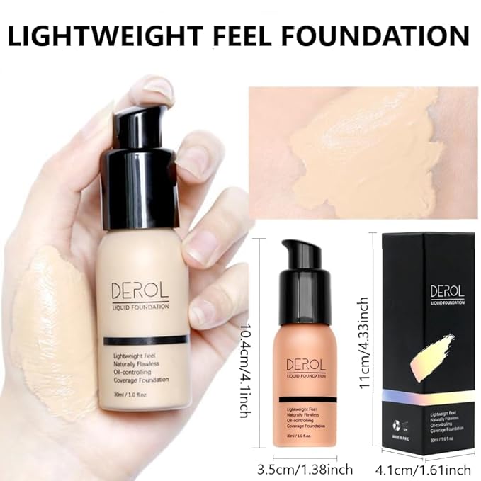 Foundation Full Coverage Liquid Foundation Cream - Lightweight Concealer - Suitable for All Skin Types (cappuccino 05)-Velvo Beauty