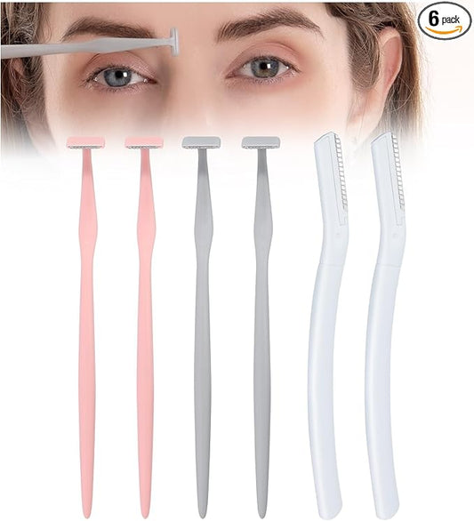 Eyebrow Razors w/Dermaplane Razors Set - Japanese Premium Quality Blades - Small Face Razors for Peach Fuzz and Fine Hair, Multipurpose Exfoliating Dermaplaning Tools for Women and Men-Velvo Beauty