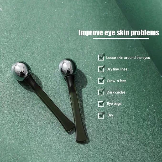 2 PCS Portable Eye Serum Cream Applicator Eyes Massage Tool, Can Be Used As Eyes Cream Spoon, Reduce Eye Swelling Flannel small gift bag-Velvo Beauty
