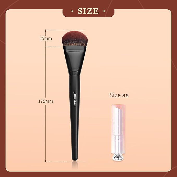 Jessup Foundation Brush for Liquid, Smooth Angled, Large Face Makeup Brush for Blending Liquid, Cream MUL02-Velvo Beauty