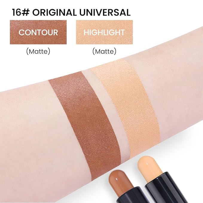 evpct 2in1 Face Shaping & Contouring Stick Cream Contour Concealer Bronzer Stick Makeup Kit for Beginner Face Highlighter Makeup Stick contorno maquillaje de maquillaje profesional,ORIGINAL Universal-Velvo Beauty