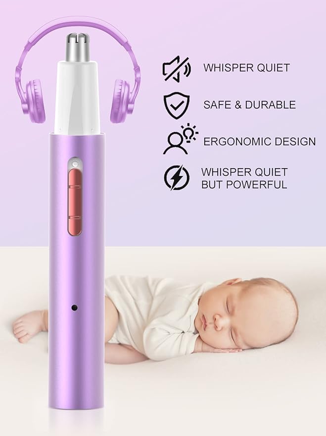 AHHFEI Rechargeable 5 in 1 Ear and Nose Hair Trimmer for Women, 2025 Professional Painless Eyebrow & Facial Hair Trimmer with Powerful Motor and Dual-Edge Blades Easy Cleansing-Velvo Beauty