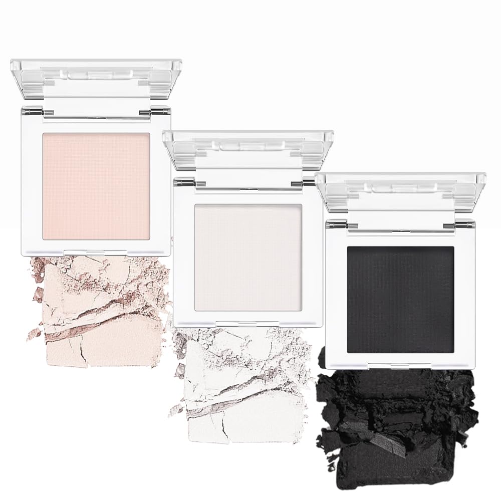AMY'S DIARY White Black Pink Matte Eyeshadow Palette 3 pics set – Long-Lasting & Highly Pigmented, Vegan & Cruelty-Free-Velvo Beauty