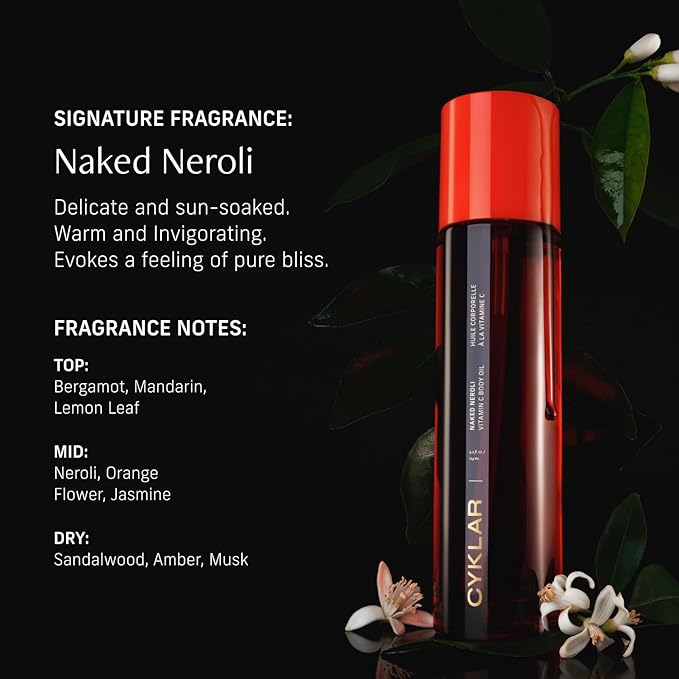 Vitamin C Body Oil for Women and Men. Moisturizing Naked Neroli Scented Body Serum for Glowing Skin. Nourishing, Hydrating After-Shower and Bath Skin Care Moisturizer, 4.2 Fl Oz-Velvo Beauty