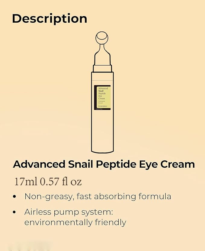 Moisturizing and hydrating snail peptide eye cream can tighten the eye, improve the dark circles around the eyes, and weaken the fine lines of the eye essence-Velvo Beauty