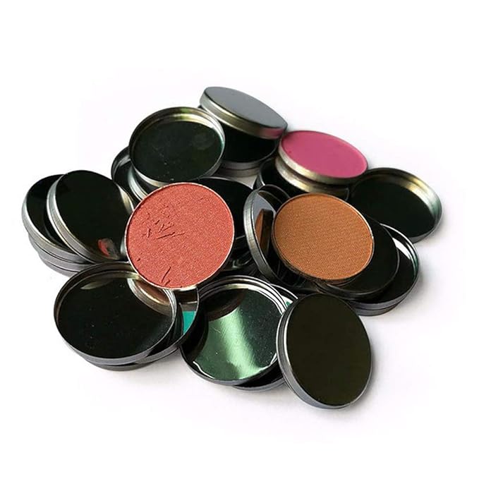 20 Pieces Empty Round Metal Tin Palette Pans Round Metal Pans Cosmetic Eyeshadow Pans for Eyeshadow Palette Magnetic Makeup Palette, 36mm Diameter 3.5mm Height-Velvo Beauty