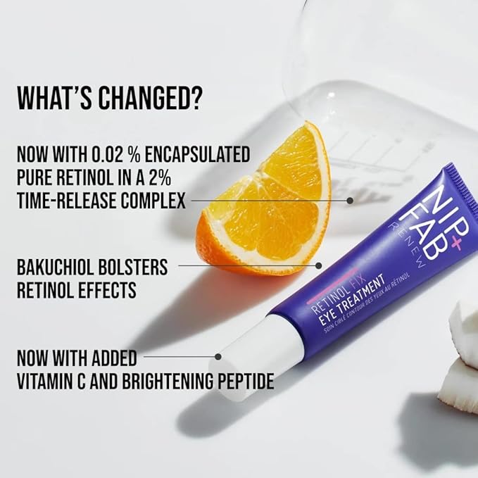 Nip+Fab Retinol Fix Eye Treatment Cream 15 ml | Encapsulated Pure Retinol | De-puffs, Firms and Tackles Dark Circles | Vitamin C | Help Smooth Fine Lines | Ceramides and Hyaluronic Acid-Velvo Beauty