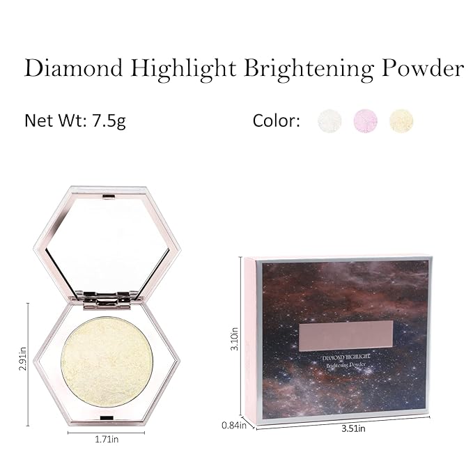 Erinde Champagne Gold Face Highlighter Makeup Palette, Shimmer Diamond Glitter Highlighter Powder for Face Body, Face Highlighters Makeup & luminizers Palette, Long-Lasting Lightweight, 03#-Velvo Beauty