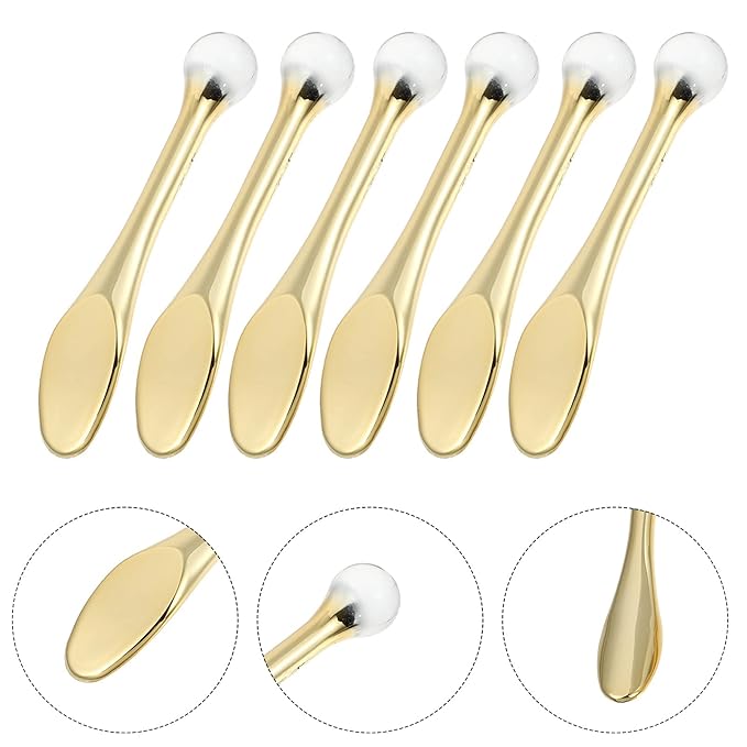 EXCEART 6pcs Metal Makeup Spatula Mini Spoon Eye Cream Massage Sticks Beauty Scoop for Facial Cosmetic Face Cream-Velvo Beauty