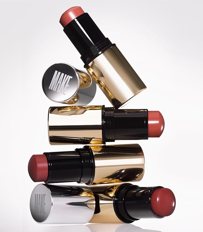 MAKE Beauty Heat Stroke Cream Blush Stick for Cheeks with Natural Hydrating Dewy Finish. Creamy Gel Cheek Tint Balm - Shade Swelter, Berry Blush-Velvo Beauty