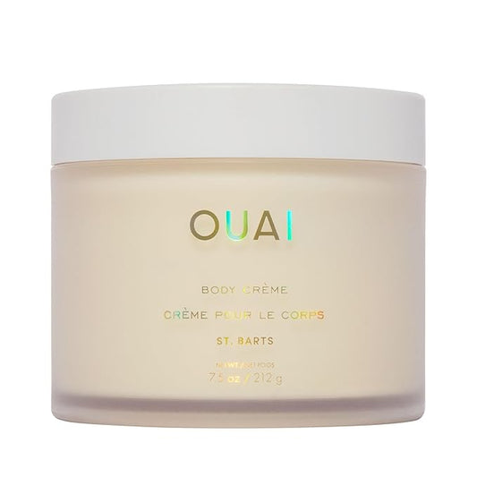 OUAI Body Cream, St. Barts - Hydrating Whipped Body Cream with Cupuaçu Butter, Coconut Oil and Squalane - Softens Skin and Delivers Healthy-Looking Glow - Sulfate-Free Skin Care (7.5 Oz)-Velvo Beauty
