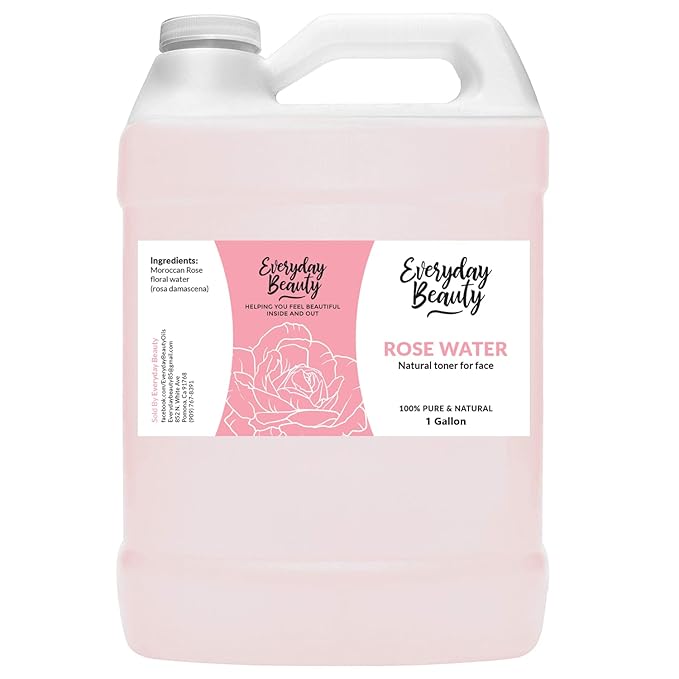 Rose Water Facial Toner Bulk - 1 Gallon Alcohol-Free Vegan All Natural Refreshing for Face and Hair - Uplifts, Calming & Soothing for All Skin Types-Velvo Beauty