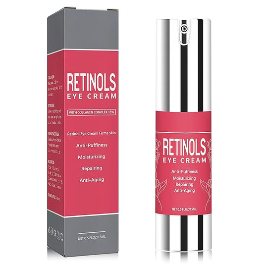 Retinol Eye Cream for Dark Circles and Puffiness,Under Eye Cream with Collagen & Hyaluronic Acid,Fix Wrinkle,Lightweight Lift Eye Cream,Brighten Tighten Eye Cream Gel to Smooth Fine Lines & Hydrate-Velvo Beauty