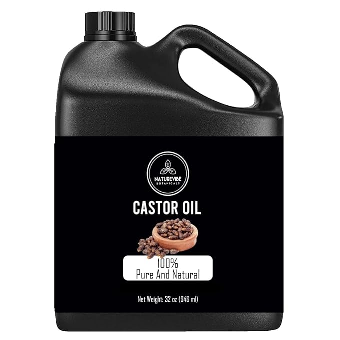 Naturevibe Botanicals Castor Oil 32 Ounces | 100% Pure and Natural | Great for Skin Care and Hair Care | Hexane Free Unrefined Oil for Enhanced Eyebrows and Eyelashes 32 Fl Oz | 946ml-Velvo Beauty