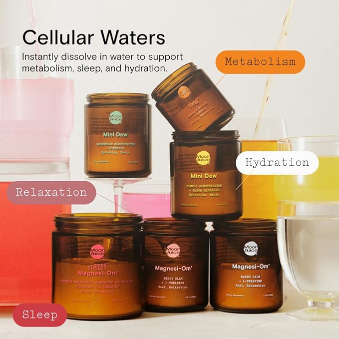 Moon Juice - Mini Dew Electrolytes Powder - Naked (Unflavored), 30 Servings - 2in1 Electrolytes & Minerals - Hydration Powder - Magnesium, Calcium, Potassium & Pink Salt - Sugar Free, Vegan, Non GMO-Velvo Beauty